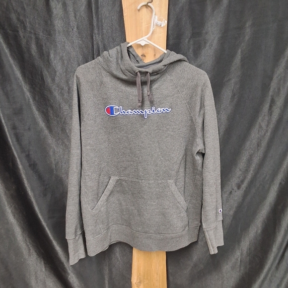 Grey champion  pullover hoodie with pockets size women's large - Picture 1 of 9